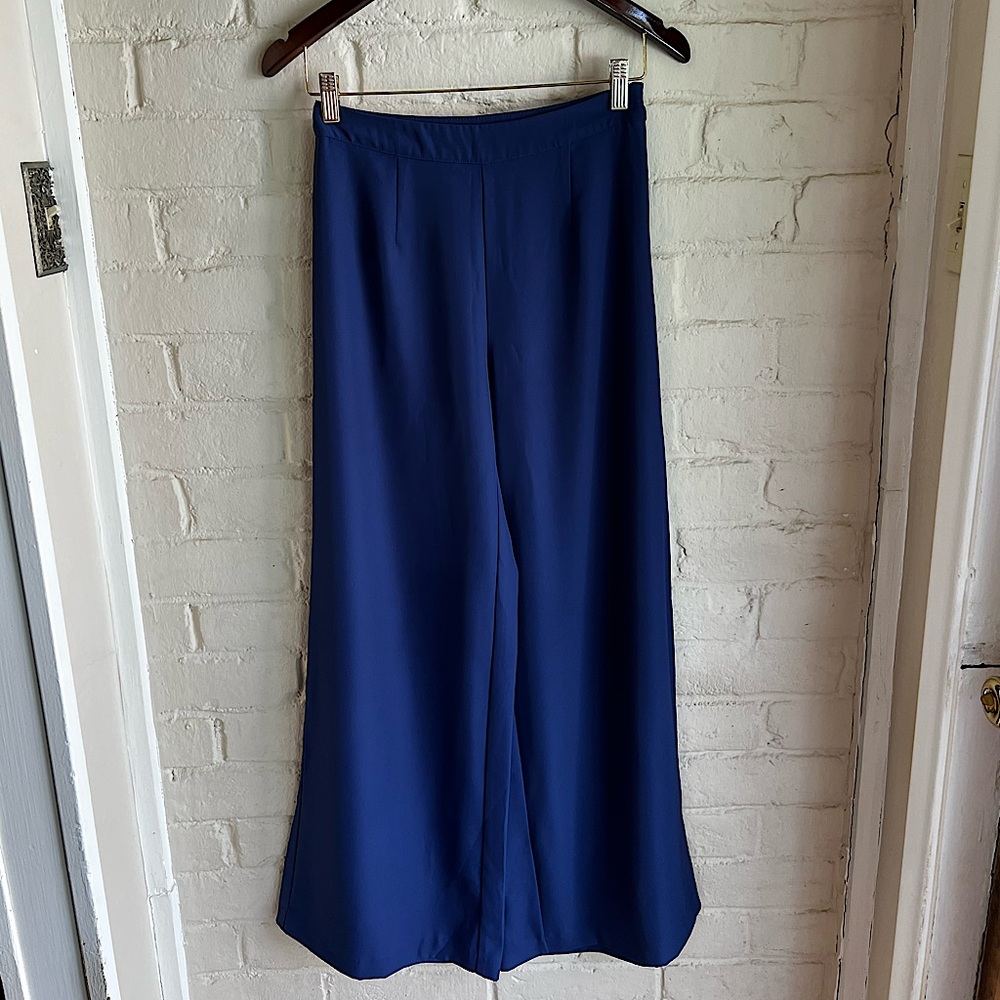 Forever 21 sz small dark navy blue flowy wide leg boho business casual pants
